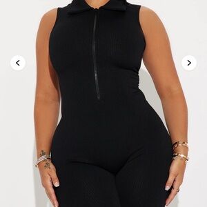 Black Zip-Up Jumpsuit